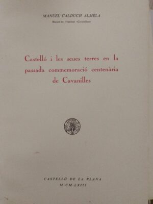 Castelló i els seues terres en la passada commemoració centenaria de Cavanilles